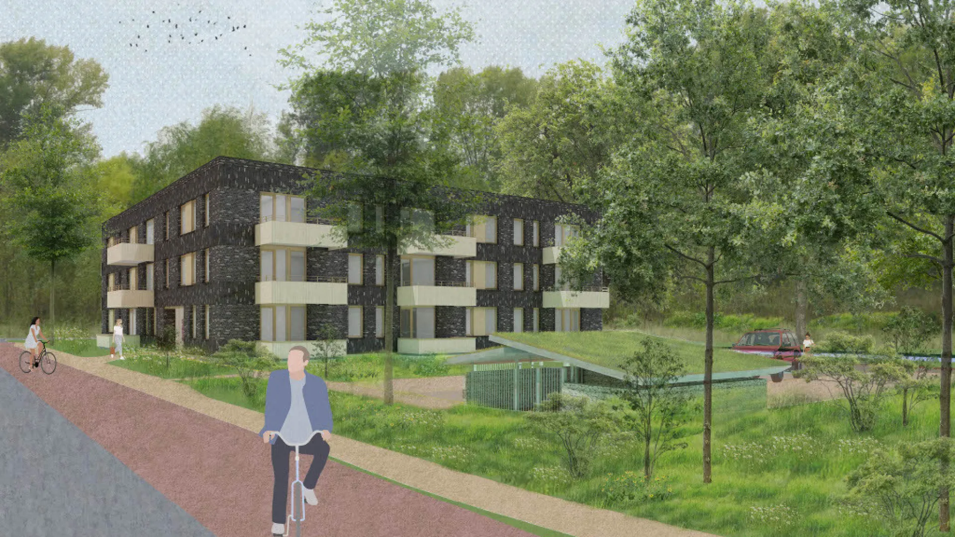 Impressie appartementencomplex Eelderwolde